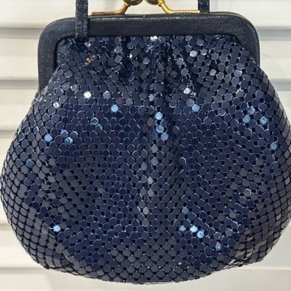COBALT BLUE SEQUIN SHOULDER BAG - Picture 1 of 2